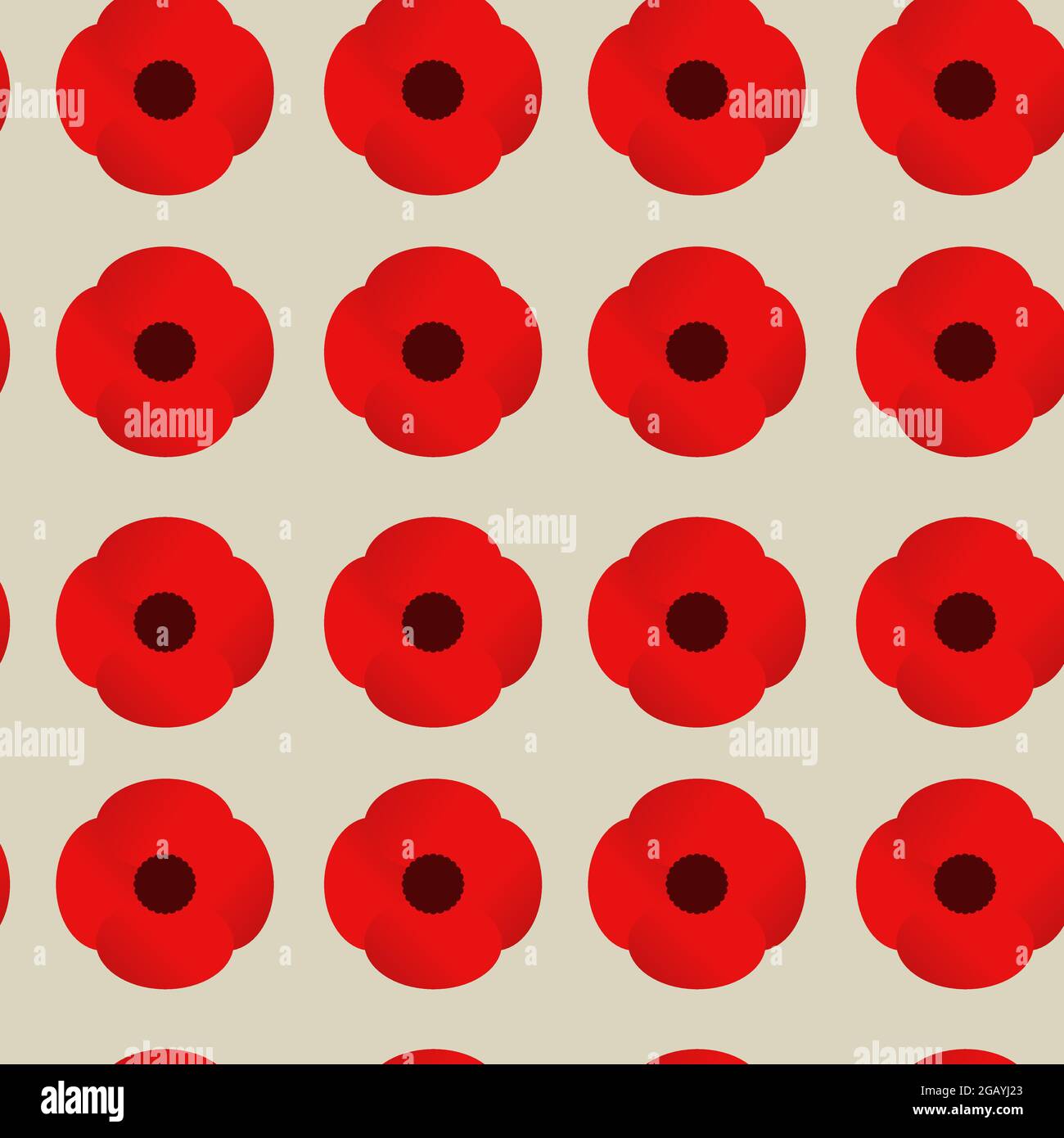 Poppy Nahtloses Muster Hintergrund für Banner und Ihren Text. Vektor-Illustration für Remembrance Day, Anzac Day Stock Vektor