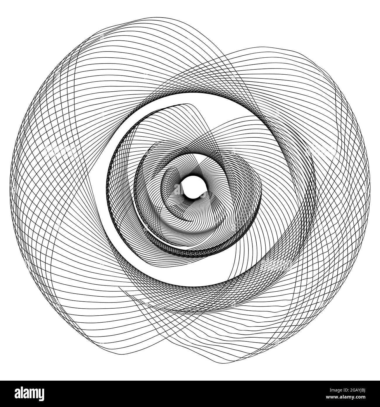 Schwarze Linie abstraktes Muster Causal random Chaos Chaos Chaos Design Element isolierte Vektor-Illustration auf weißem Hintergrund Stock Vektor