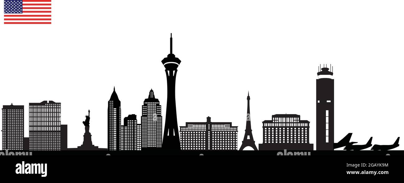 Illustration der Skyline von Las vegas Stock Vektor