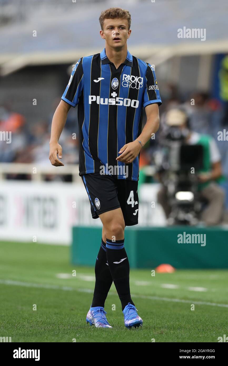 Bergamo, Italien, 31. Juli 2021. Giorgio Scalvini von Atalanta während des Vorsaison-Freundschaftsspiels im Gewiss Stadium, Bergamo. Bildnachweis sollte lauten: Jonathan Moscrop / Sportimage Stockfoto