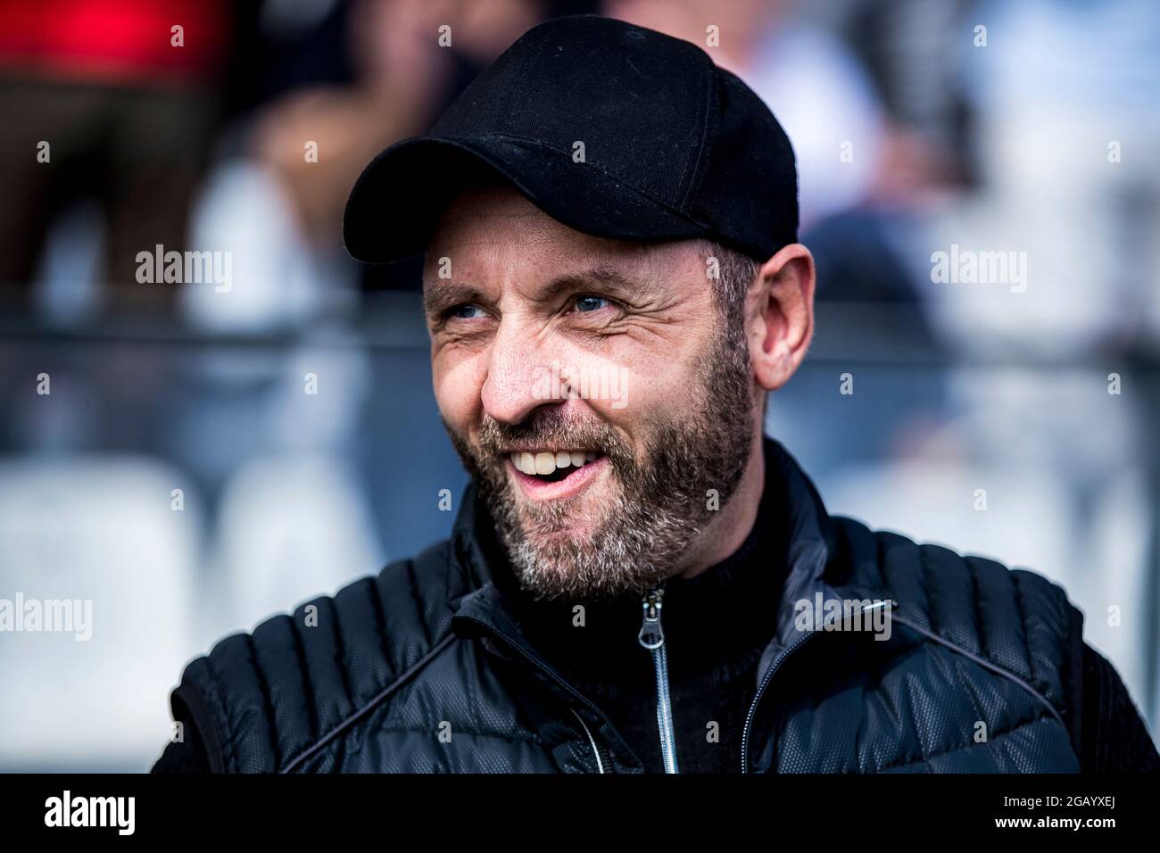 Vejle, Dänemark. August 2021. Cheftrainer carIT Falch von Vejle Boldklub gesehen während des 3F Superliga-Spiels zwischen Vejle Boldklub und Broendby IF im Vejle Stadion in Vejle. (Foto: Gonzales Photo/Alamy Live News Stockfoto