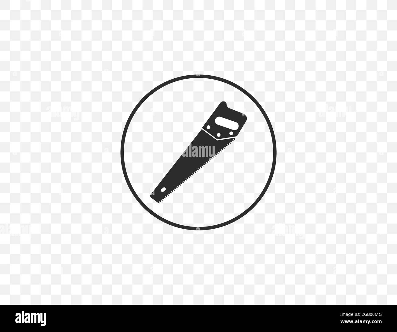 Symbol für Hand, Holzsäge. Vektorgrafik. Flaches Design. Stock Vektor