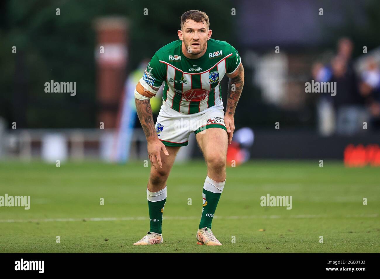 Daryl Clark (9) von Warrington Wolves während des Spiels Stockfoto