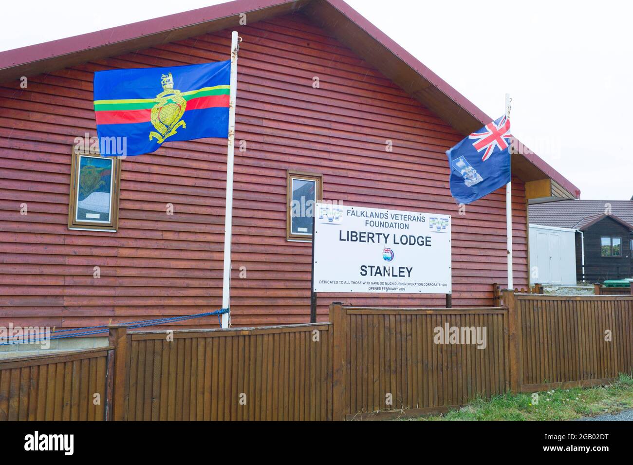 liberty Lodge Port Stanley Falkland Islands - Falkland Veterans Foundation Stockfoto