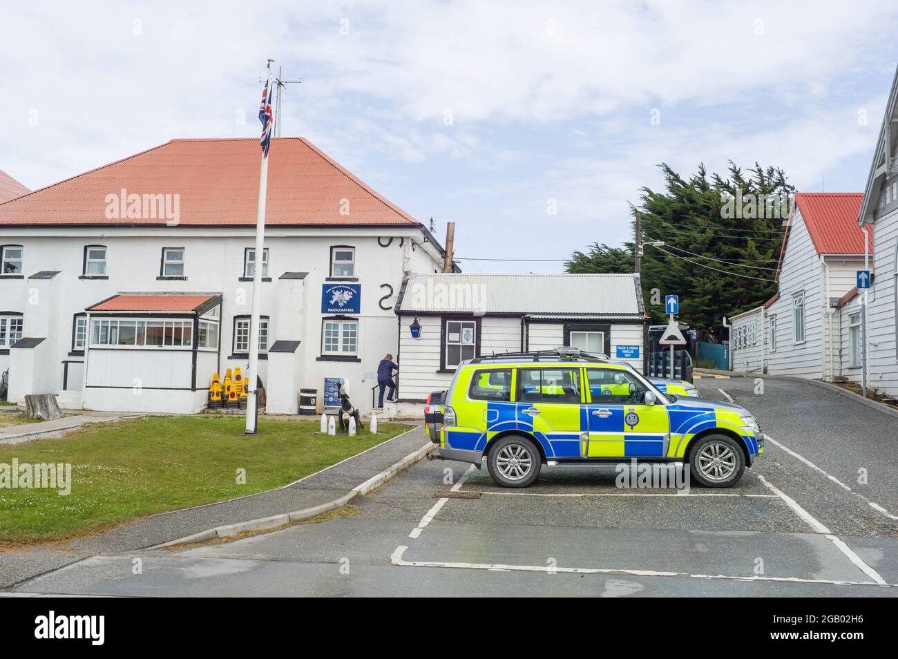 Port Stanley Polizeiwache, Falkland Islands Stockfoto