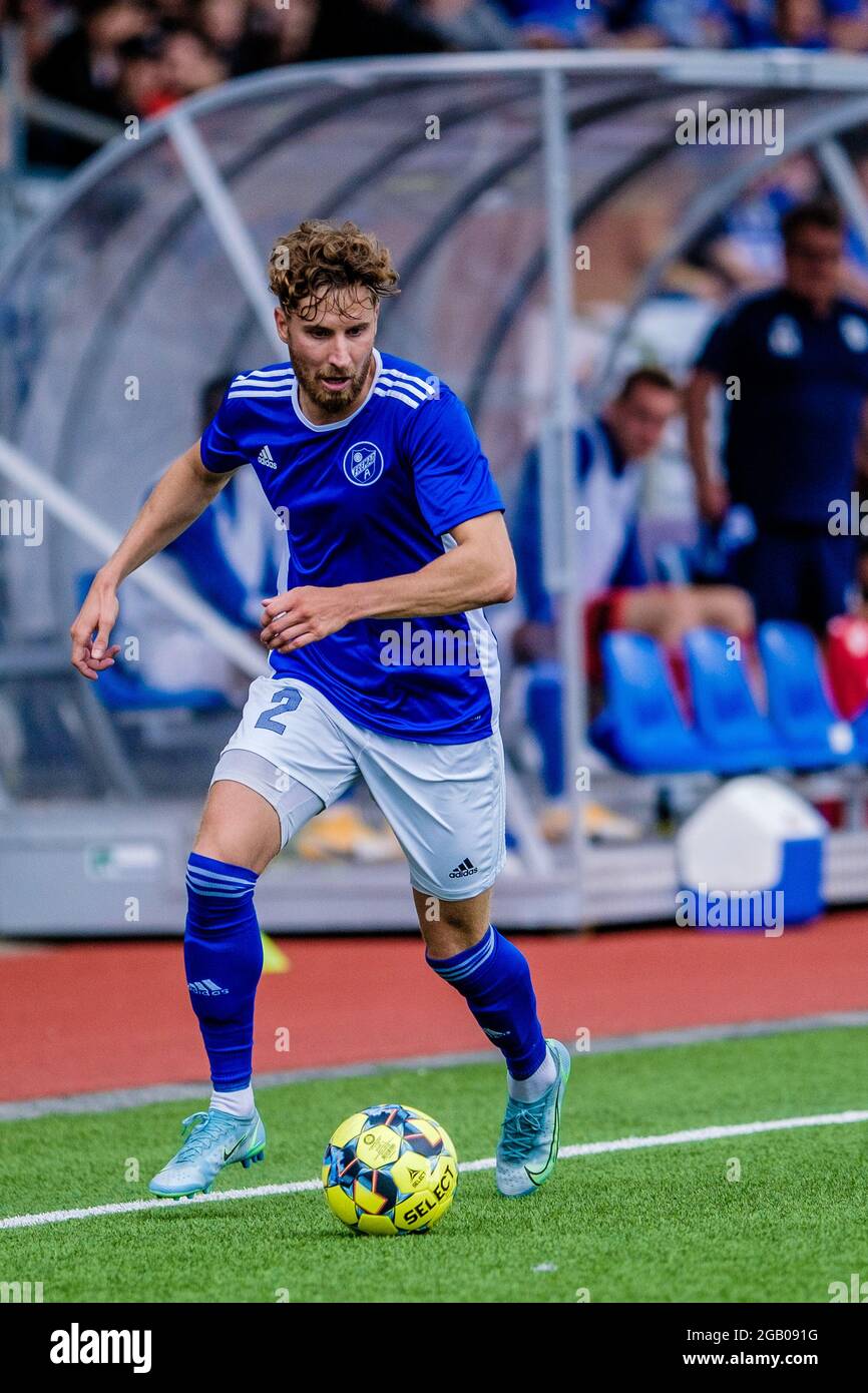 Kopenhagen, Dänemark. 31. Juli 2021. Marcus Mlynikowski (2) von Fremad Amager beim NordicBet Liga-Spiel zwischen Fremad Amager und AC Horsens im Sundby Idraetspark in Kopenhagen. (Foto: Gonzales Photo - Robert Hendel). Stockfoto