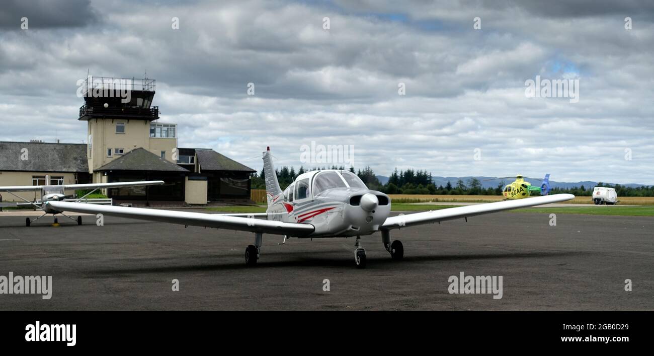 Flugstunden am Flughafen Perth Stockfoto