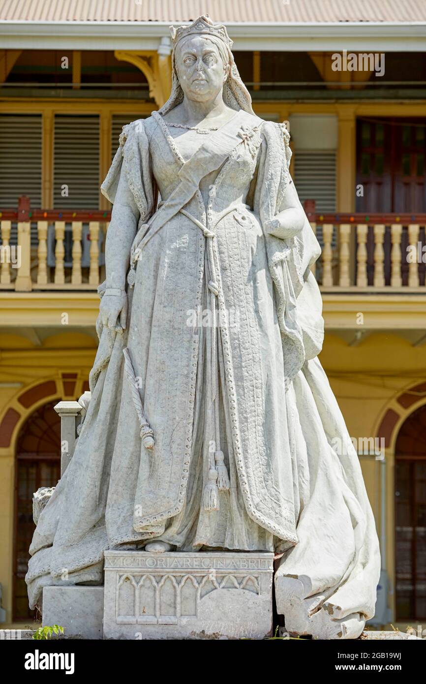 Statut von Queen Victoria Monument vor dem High Court in Georgetown Guyana Südamerika Stockfoto