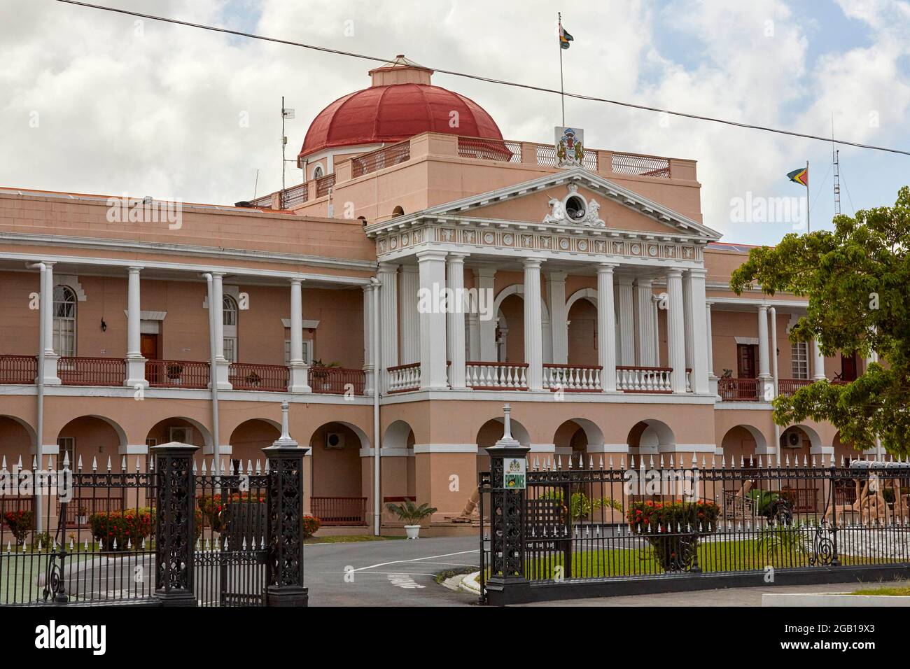 Gebäude des Parlaments von Guyana in der Brickdam Street in Georgetown Guyana Südamerika Stockfoto