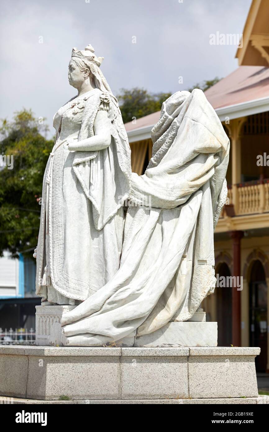 Statut von Queen Victoria Monument vor dem High Court in Georgetown Guyana Südamerika Stockfoto