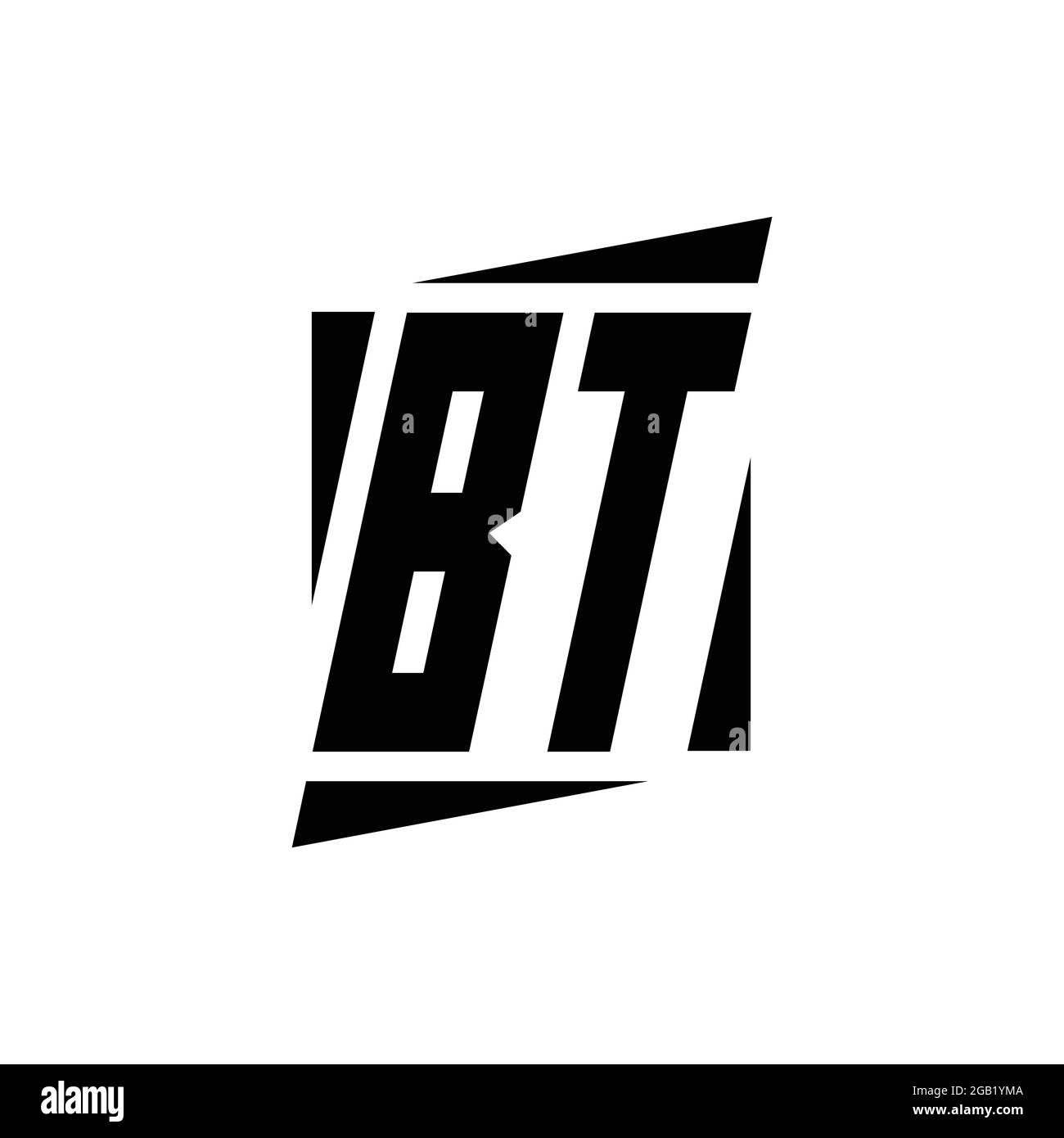 BT Logo-Monogramm mit moderner Konzept-Design-Vorlage isoliert auf weißem Hintergrund Stock Vektor