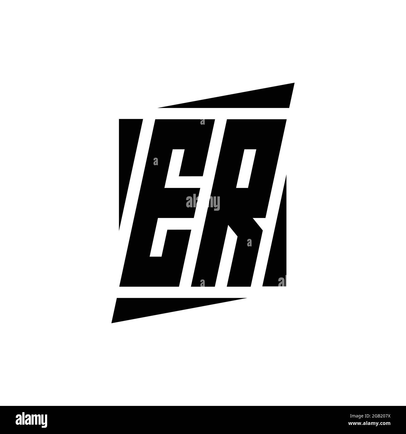 ER Logo-Monogramm mit modernen Stil Konzept Design-Vorlage isoliert auf weißem Hintergrund Stock Vektor
