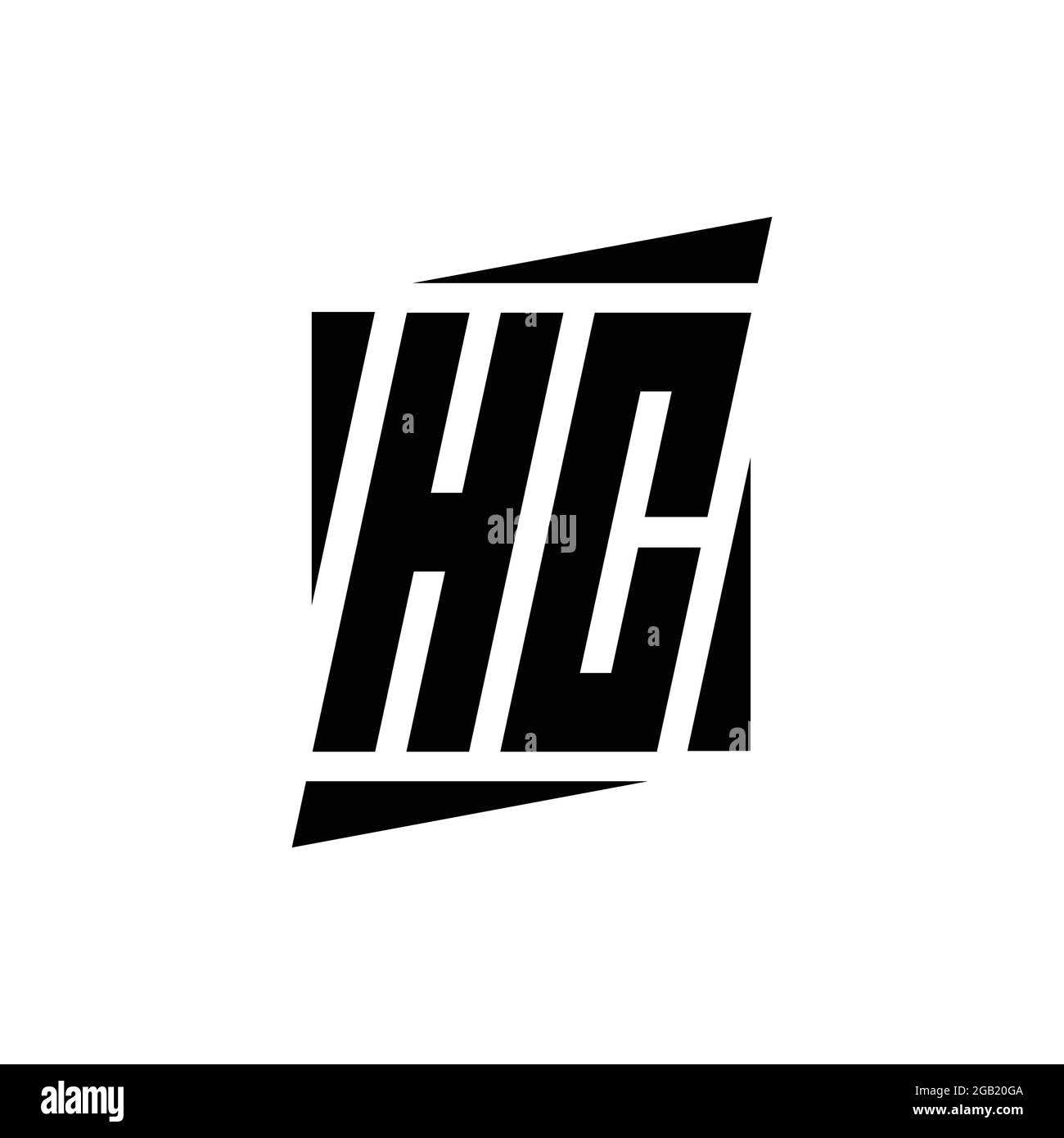 HC Logo-Monogramm mit moderner Konzept-Design-Vorlage isoliert auf weißem Hintergrund Stock Vektor