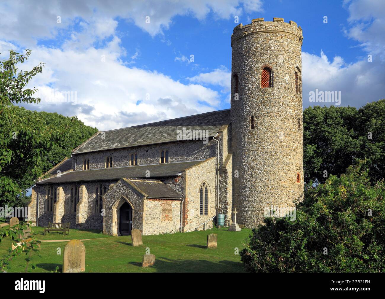 Burnham Norton, Norfolk, runder Turm, Kirche, 11. Jahrhundert, England, Großbritannien Stockfoto