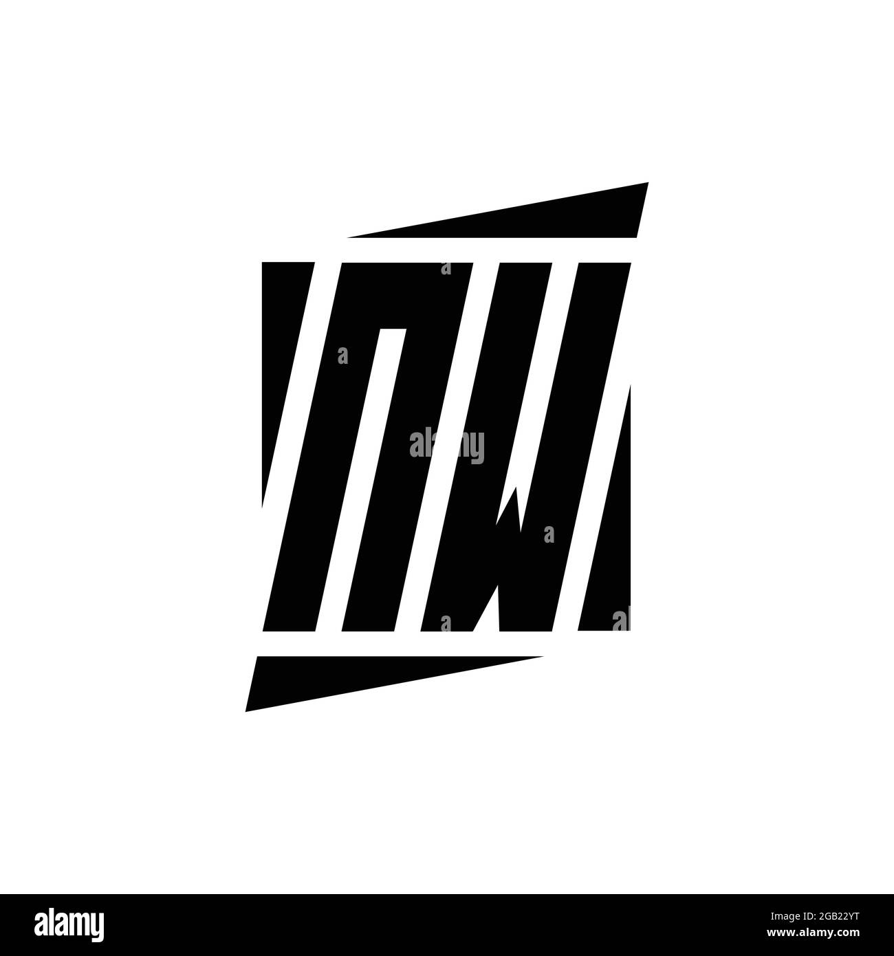 NW Logo-Monogramm mit modernen Stil Konzept Design-Vorlage isoliert auf weißem Hintergrund Stock Vektor