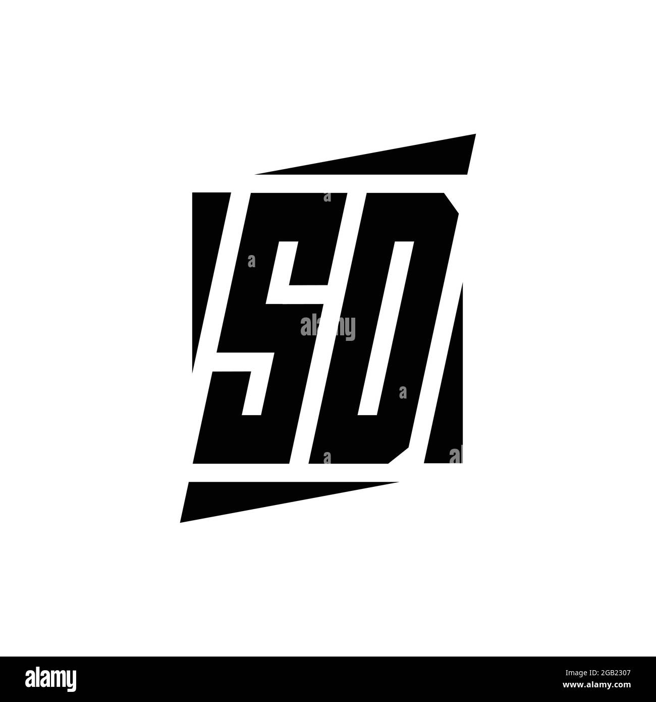 SD-Logo-Monogramm mit modernem Konzept Design Vorlage isoliert auf weißem Hintergrund Stock Vektor