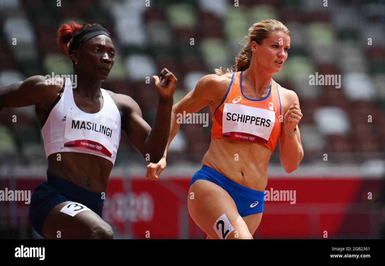 Tokio Japan August 2021 Tokio Japan 2 August Dafne Schippers Aus Den Niederlanden Tritt Wahrend Der Olympischen Spiele 2020 In Tokio Am 2 August 2021 Im Olympiastadion Der Frauen In Der