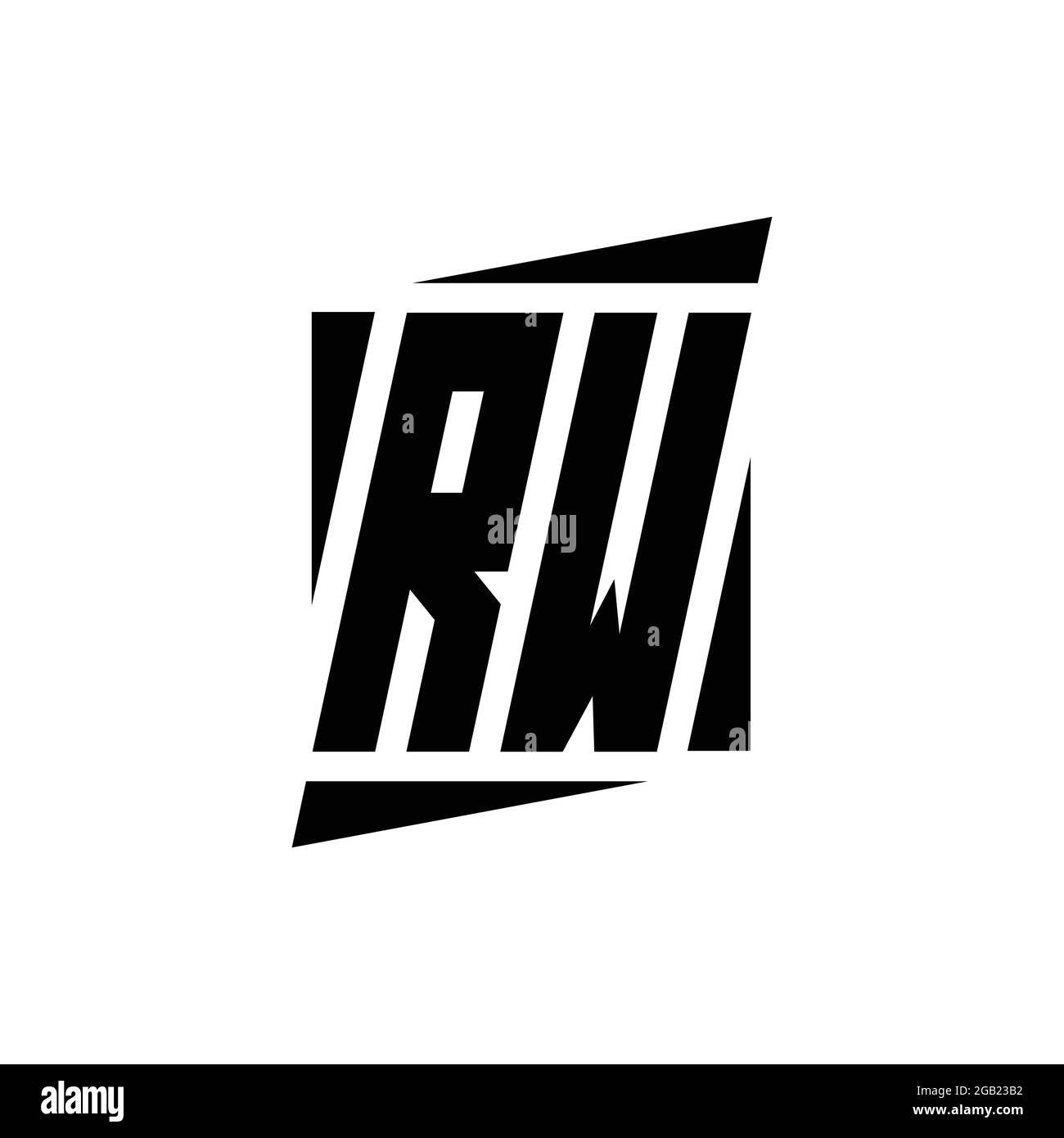 RW-Logo-Monogramm mit moderner Konzept-Design-Vorlage isoliert auf weißem Hintergrund Stock Vektor