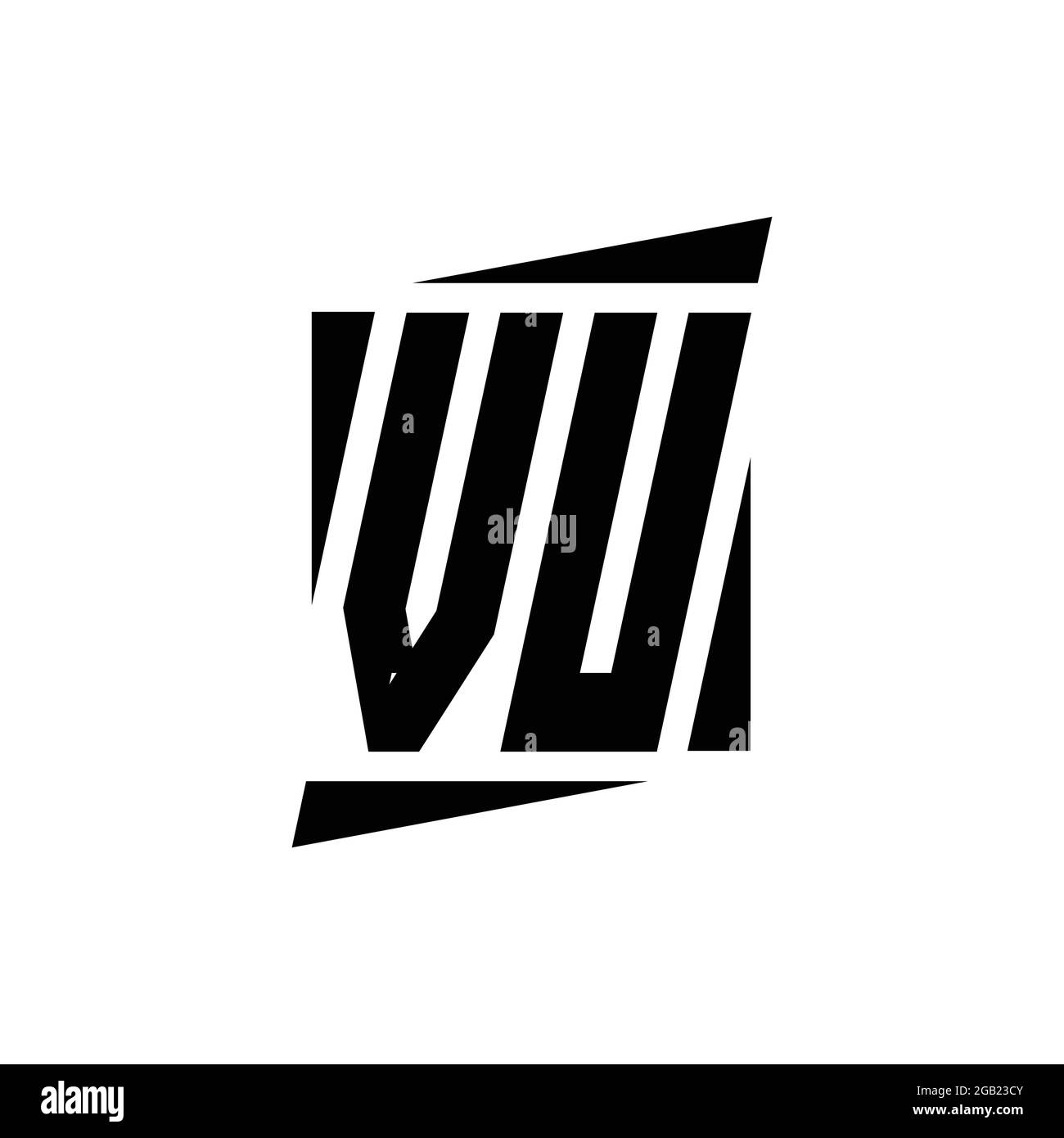 VU-Logo-Monogramm mit modernem Konzept Design Vorlage isoliert auf weißem Hintergrund Stock Vektor