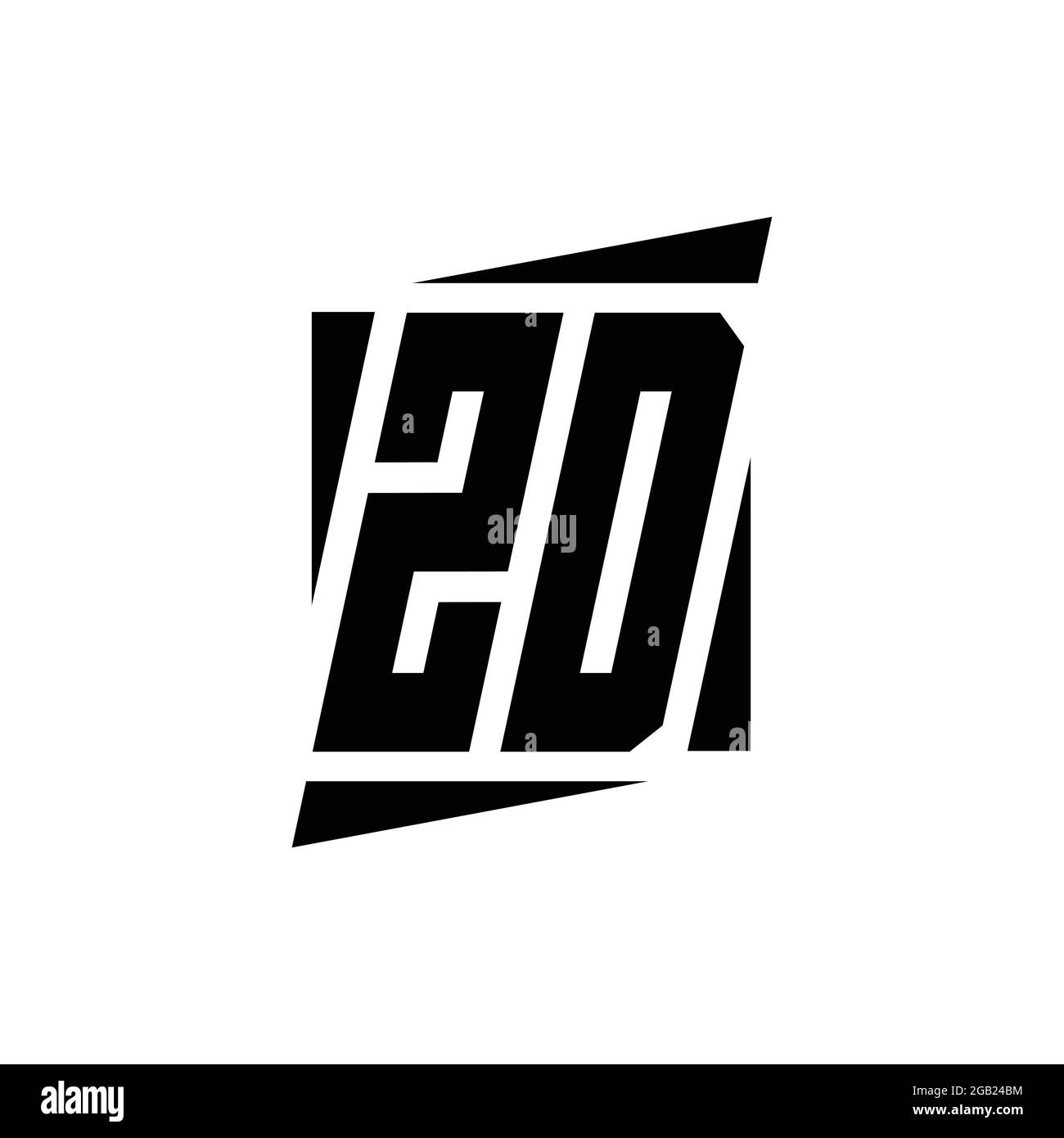 ZD Logo-Monogramm mit moderner Konzept-Design-Vorlage isoliert auf weißem Hintergrund Stock Vektor