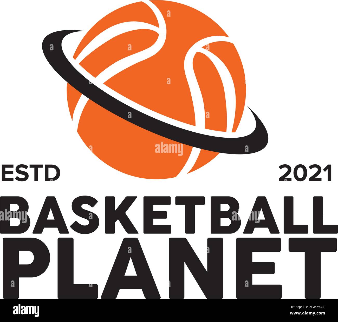 Planet Basketball Logo Design Vektor Vorlage Stock Vektor