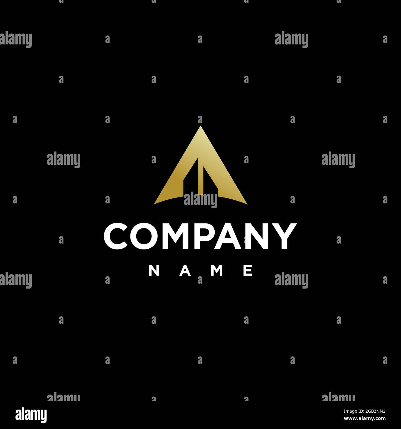 Logo Kombination Buchstabe A + Gebäude Logo Stockfoto