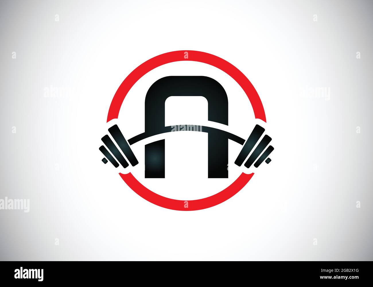 Initial EIN Monogramm Alphabet mit einer Langhantel. Lifting Vektor Logo Design. Modernes Vektorlogo für Bodybuilding, Fitnessstudio, Fitnessclub, Business und Unternehmen Stock Vektor