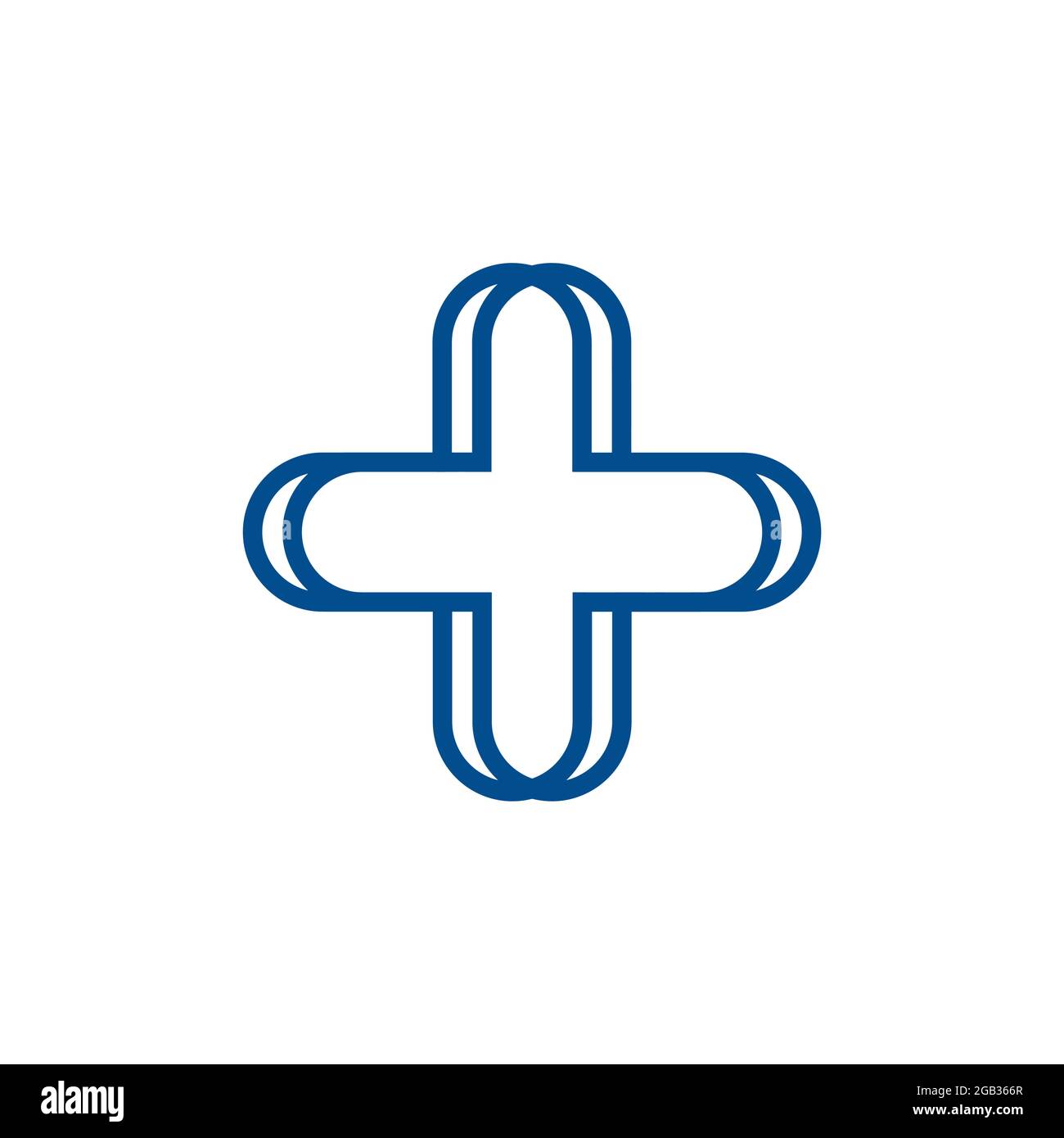 Arzt plus Apotheke medizinische Versorgung Klinik Logo und Symbole. Stock Vektor