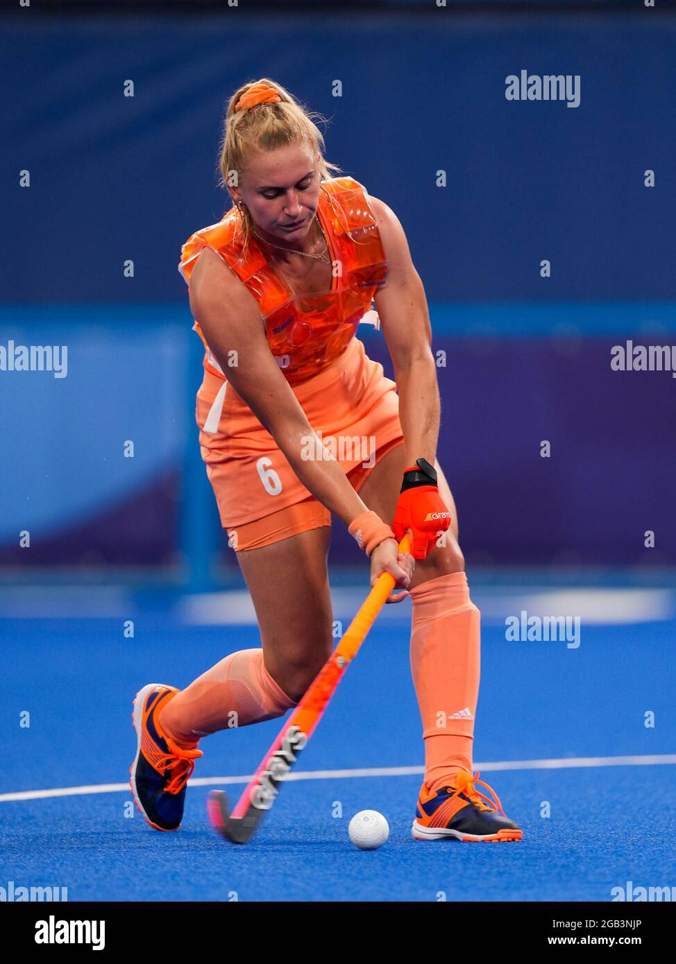 Tokio, Japan. August 2021. TOKIO, JAPAN - 2. AUGUST: Laurien Leurink aus den Niederlanden während des Viertelfinalmatches der Olympischen Frauenhockey-Turniere in Tokio 2020 zwischen den Niederlanden und Neuseeland am 2. August 2021 im Oi Hockey Stadium in Tokio, Japan (Foto von Ronald Hoogendoorn/Orange Picters) NOCNSF House of Sports Credit: Orange Pics BV/Alamy Live News Stockfoto