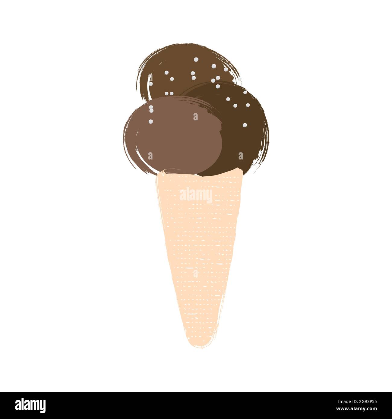 Schokoladeneis-Illustration im Cartoon-Stil auf Weiß isoliert Stock Vektor