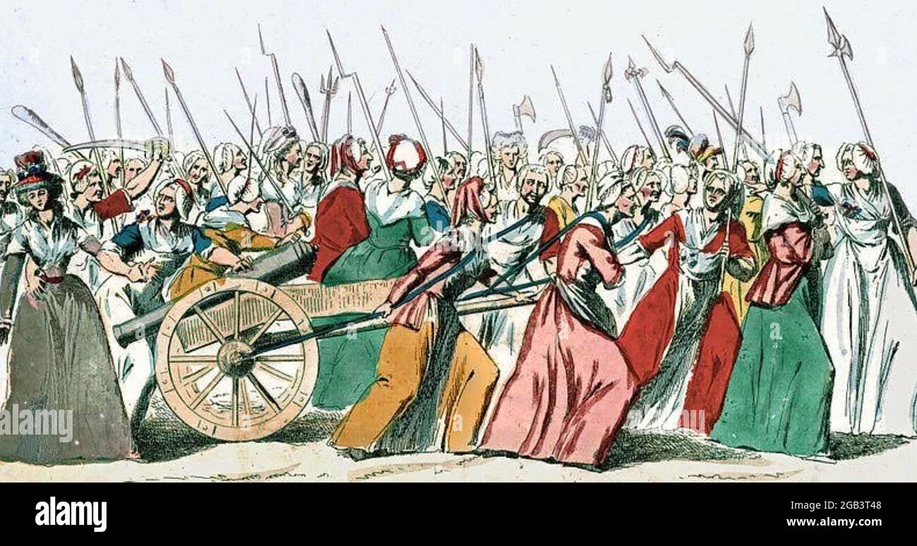 FRANZÖSISCHE REVOLUTION der marsch der Frauen auf Versailles 5. Oktober 1789 Stockfoto