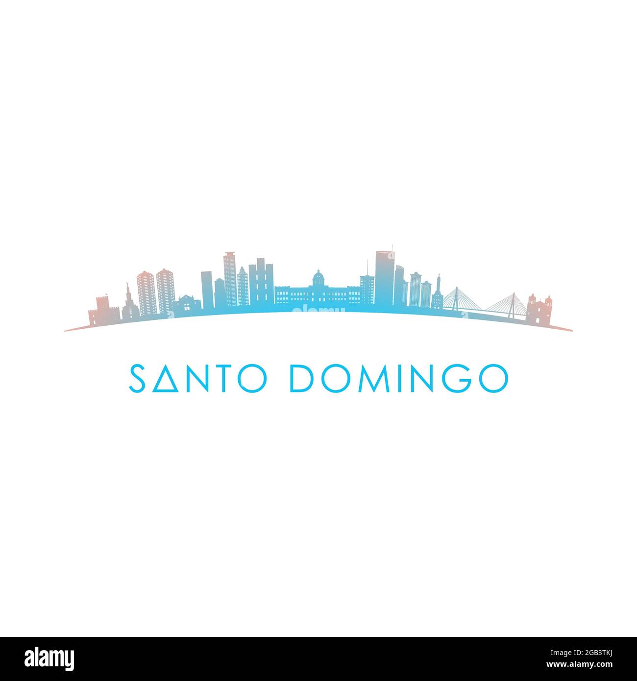Silhouette der Skyline von Santo Domingo. Vektor-Design bunte Illustration. Stock Vektor