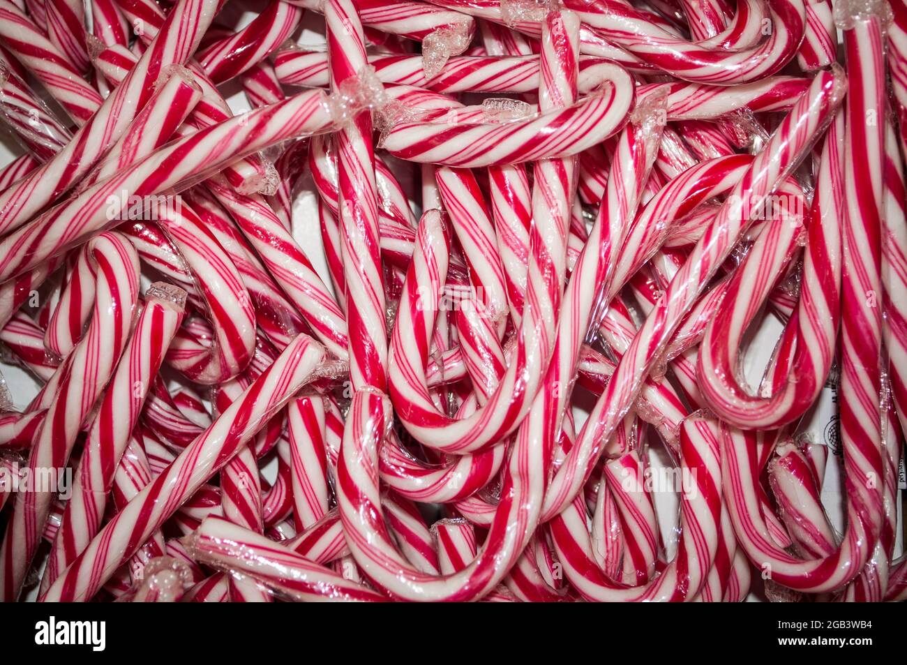 Weihnachten Urlaub roten Zuckerrohr Muster, Textur und Hintergrund Stockfoto