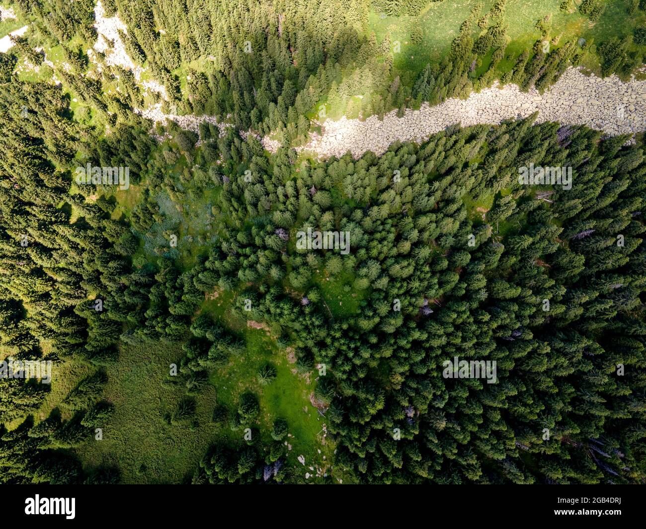 Luftaufnahme des Konyarnika-Gebietes am Vitosha-Berg, Region Sofia City, Bulgarien Stockfoto