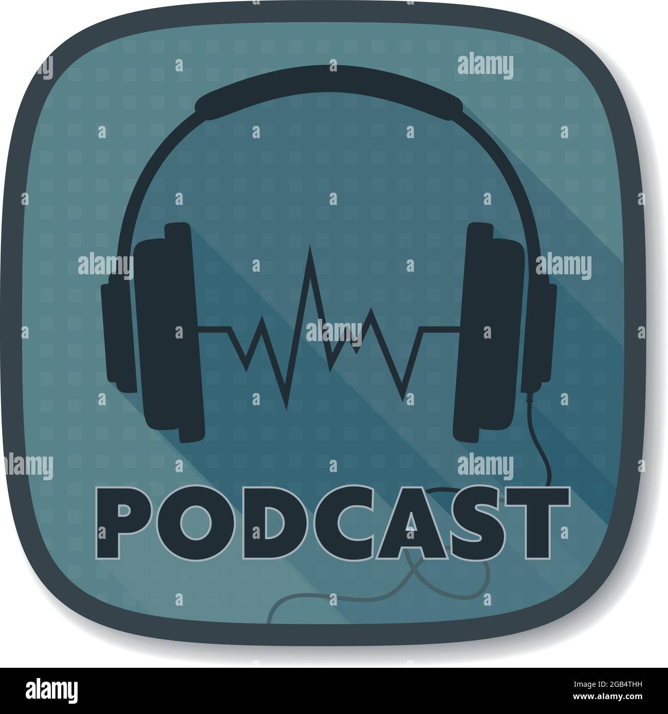 Podcast-Symbol oder -Logo mit Stereo-Kopfhörer-Symbol, Vektorgrafik Stock Vektor