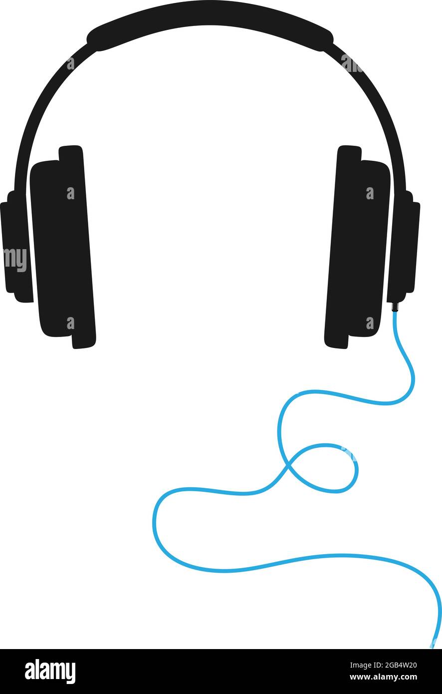 Symbol oder Symbol für Stereokopfhörer auf weißem Hintergrund isoliert, Vektorgrafik Stock Vektor