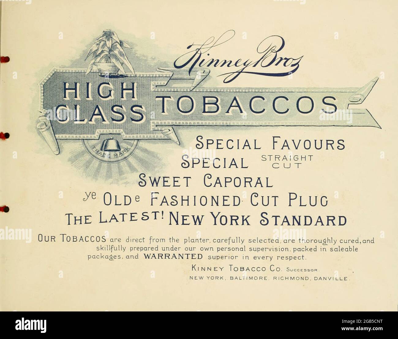 Aus dem „ Album der gefeierten amerikanischen und englischen Laufpferde “ von Kinney Bros, das 1888 in New Your von Kinney Brothers veröffentlicht wurde, um den Verkauf ihrer Zigarettenmarken zu fördern. Die Kinney Tobacco Company war ein amerikanisches Zigarettenunternehmen, das die Zigarettenmarke Sweet Caporal gründete und sie mit Sammelkarten bewarb. Als einer der führenden Zigarettenhersteller der 1870-1880er Jahre fusionierte das Unternehmen 1890 zur American Tobacco Company. Stockfoto