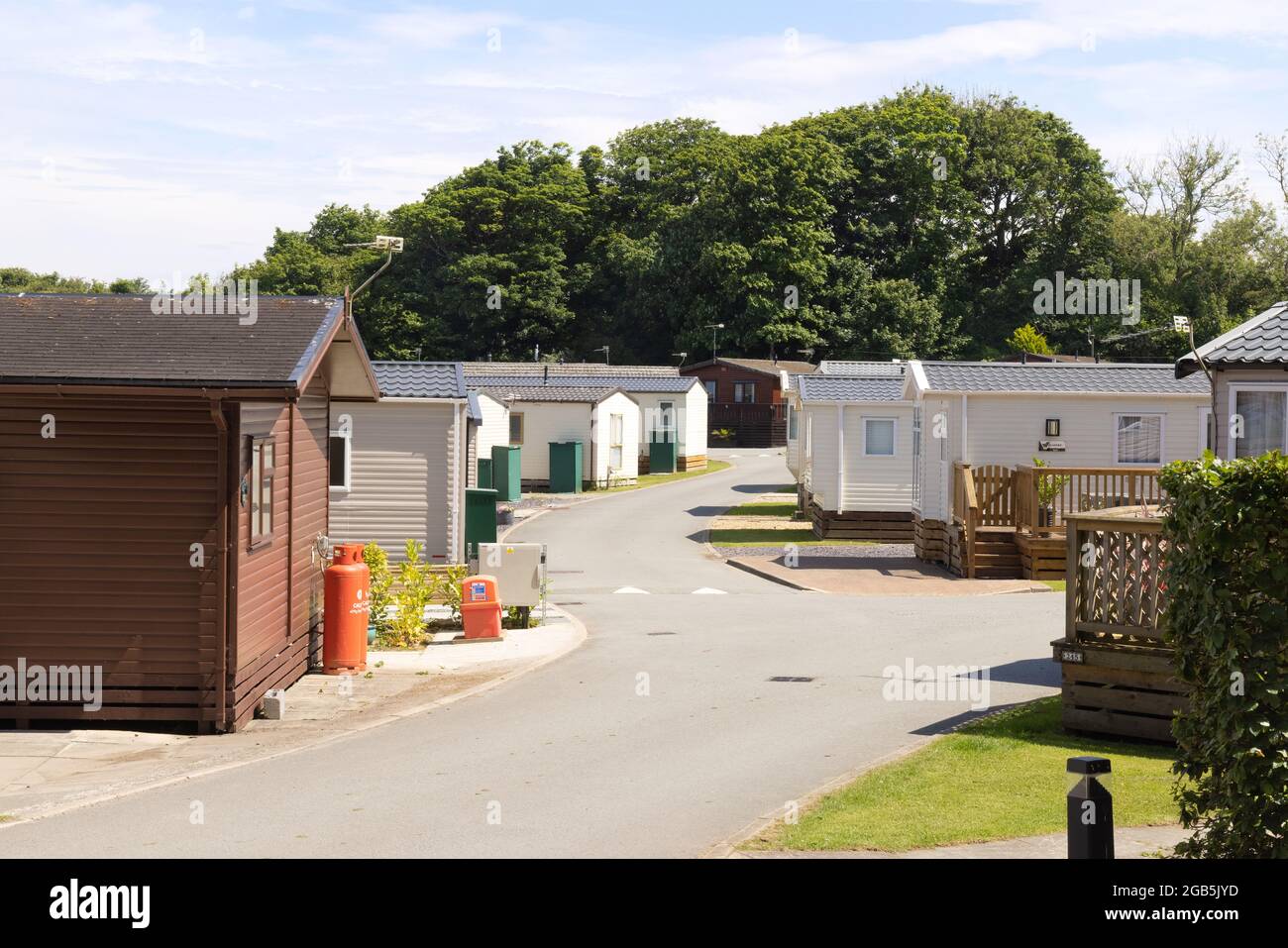 Ferienhäuser für Urlaub und Aufenthalt, Red Wharf Bay, Anglesey Coast, Anglesey, Wales Großbritannien Stockfoto