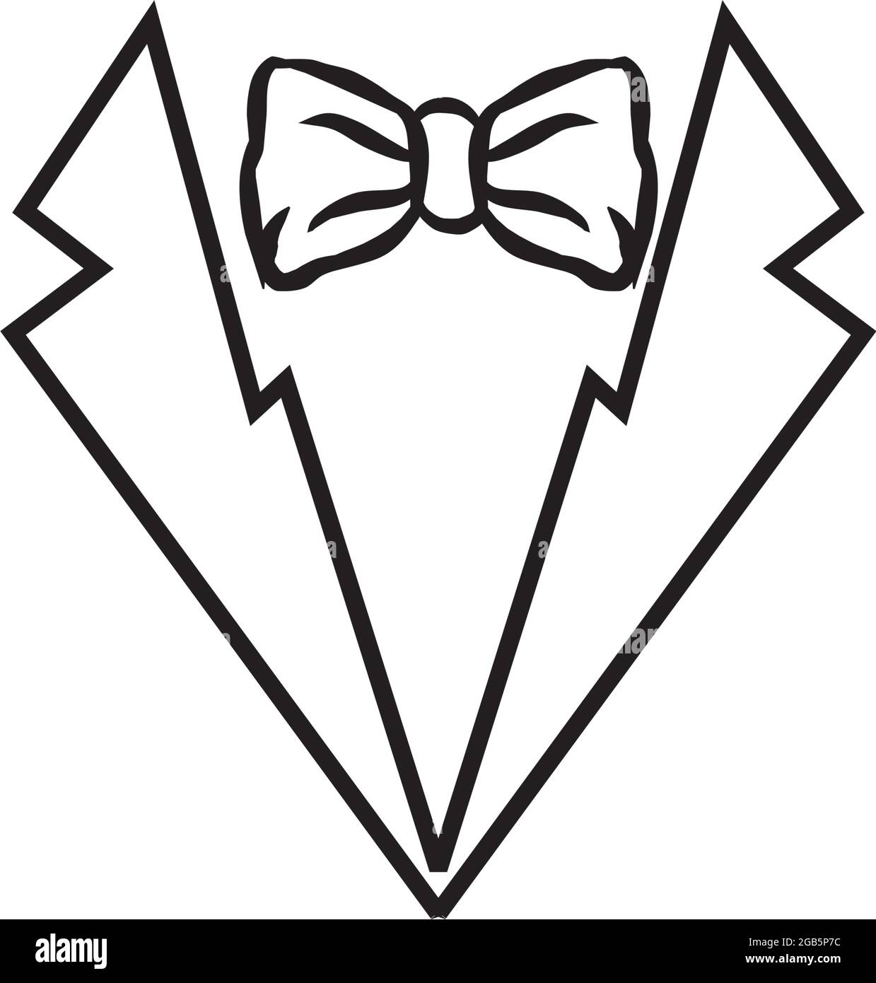 Smoking mit Fliege Logo Design Vektor Vorlage Stock Vektor