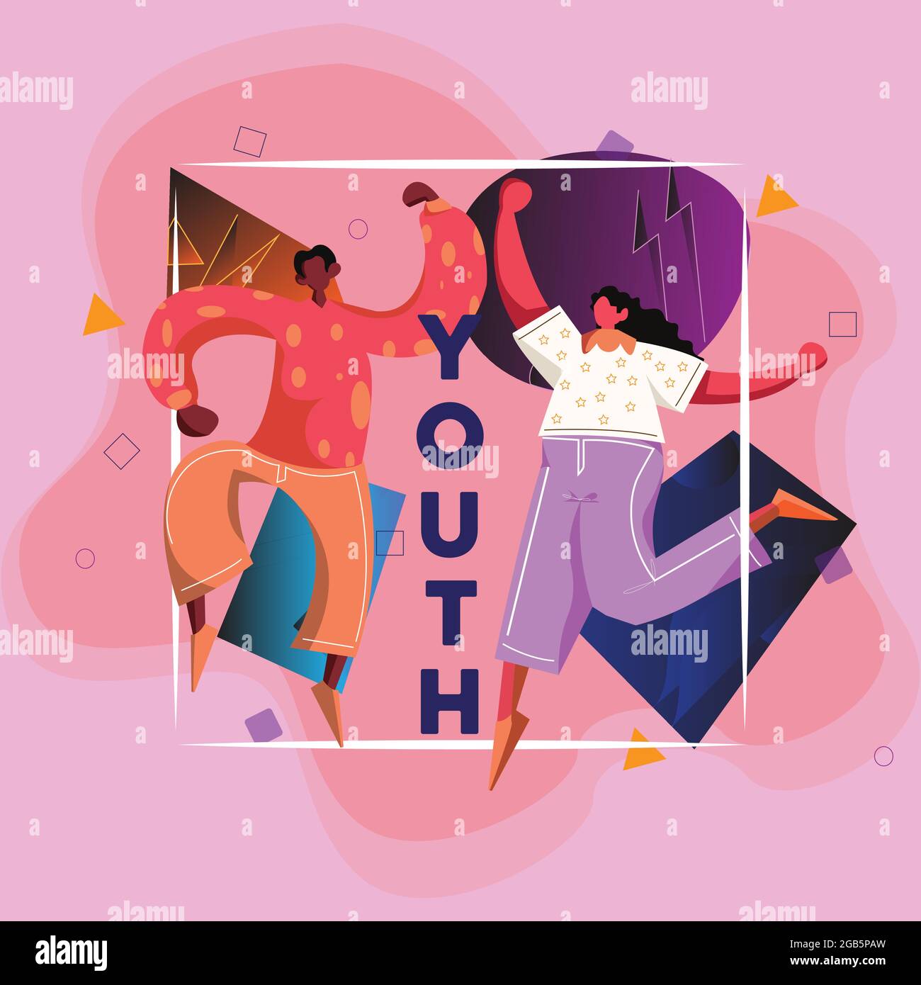 Cartoon-Design der Jugend, die Tag der Jugend und Tanz feiert Stock Vektor