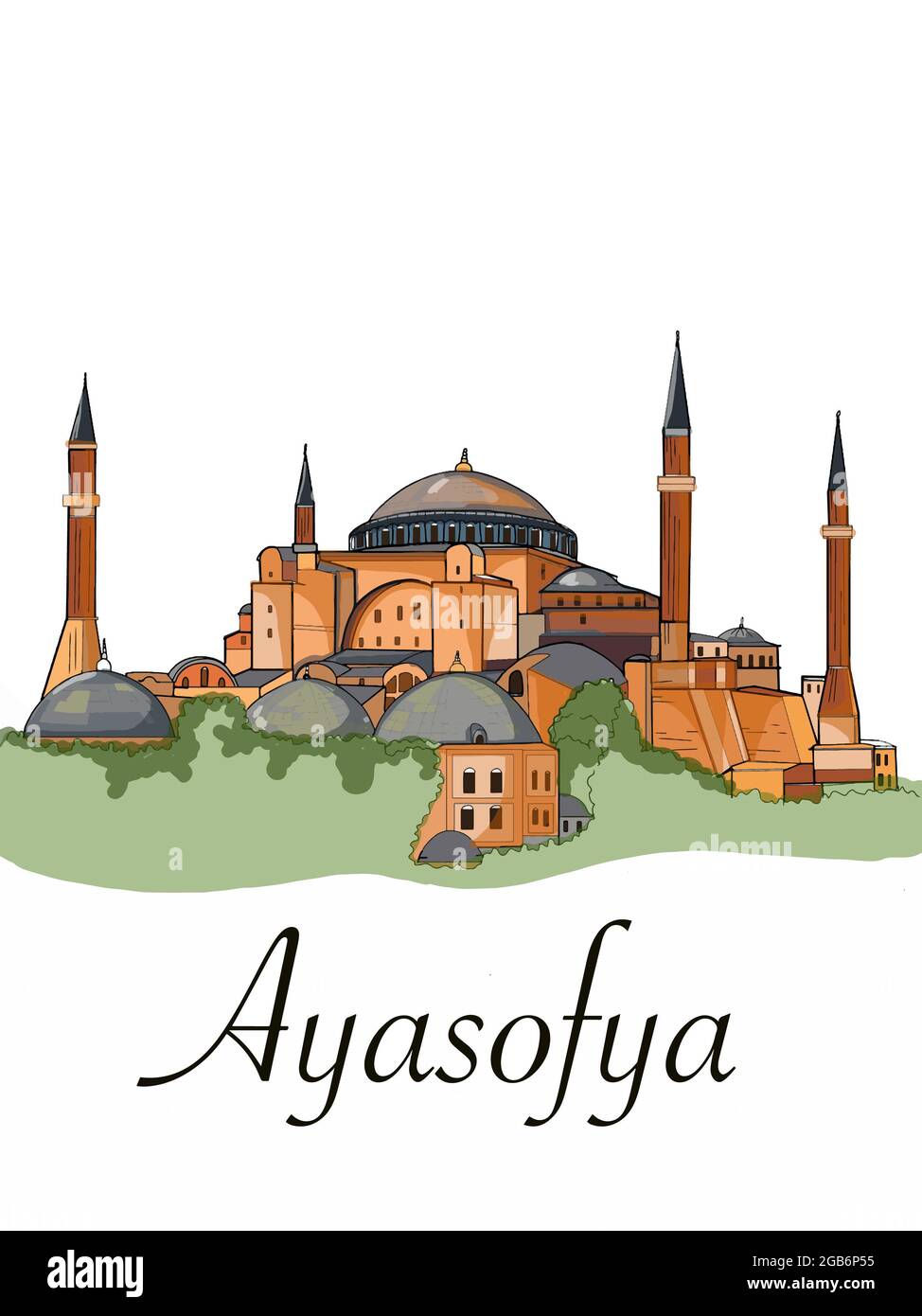 Die Hagia Sophia - Ayasofya Museum in der Türkei Illustration Stockfoto