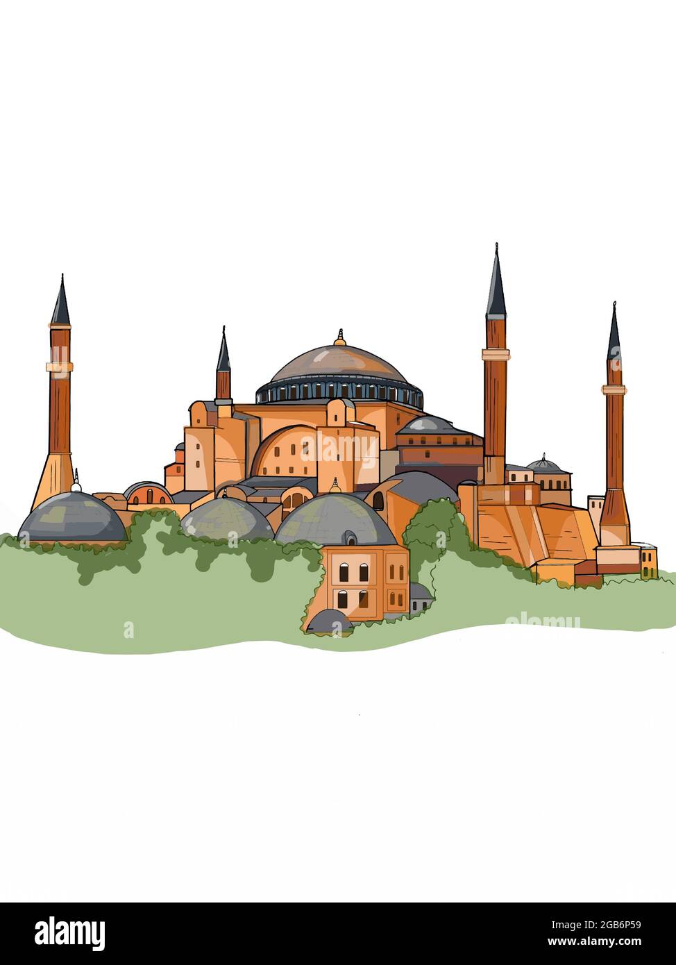 Die Hagia Sophia - Ayasofya Museum in der Türkei Illustration Stockfoto