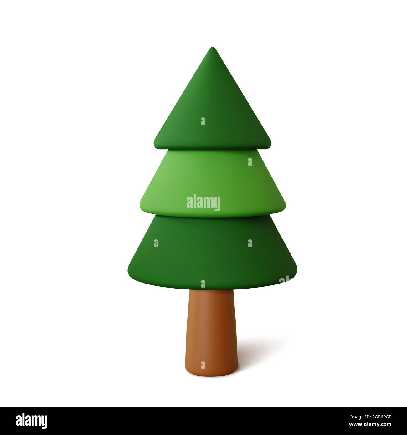 Tannenbaum isoliert auf weißem Hintergrund. 3d-Rendering-Vektor Stock Vektor