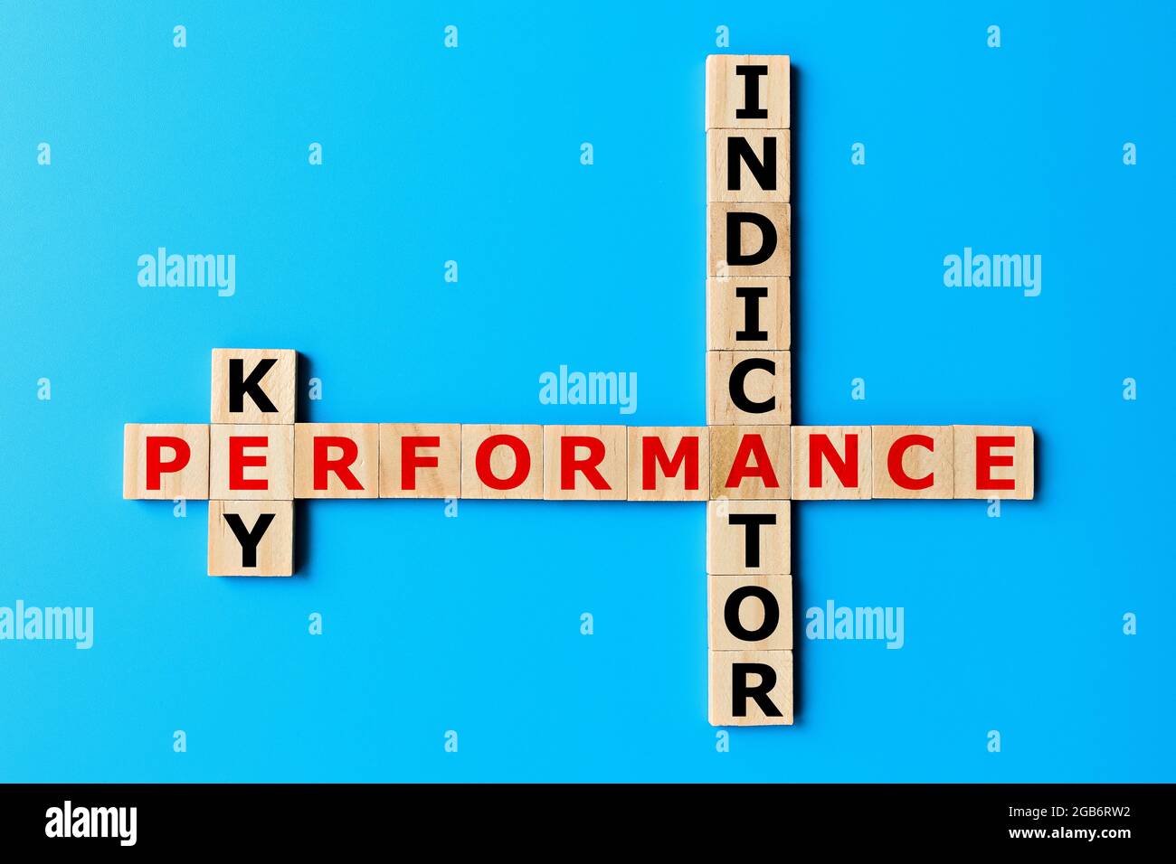 KPI, Key Performance Indicator Kreuzworträtsel Konzept Stockfoto