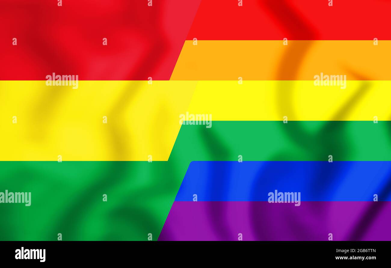 3D Bolivien Homosexuell Flagge. 3D-Illustration. Stockfoto