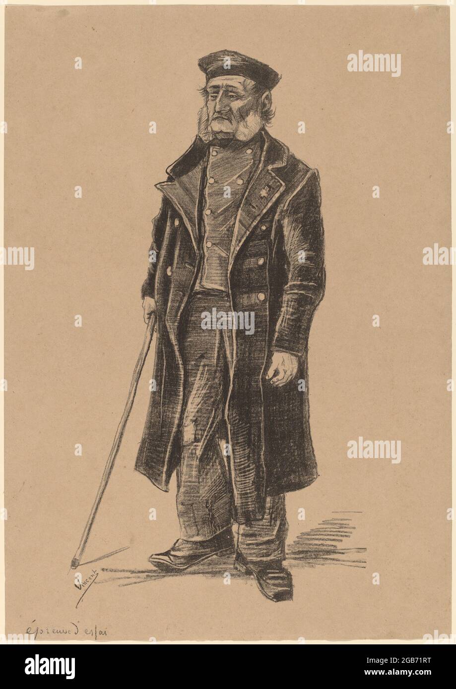 Titel: Waise man Standing Schöpfer: Vincent van Gogh Datum: 1882 Medium: Lithographie Maße: 54.1 x 38.2 cm Ort: National Gallery of Art, Washington Stockfoto