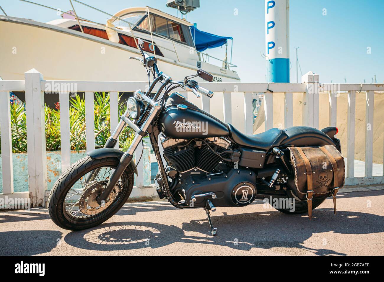High Power Motorrad Harley-Davidson Sportster Street Bob. Stockfoto