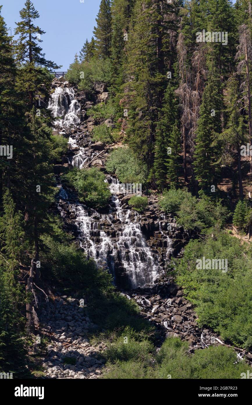 Twin Falls in Mammoth Lakes Stockfoto