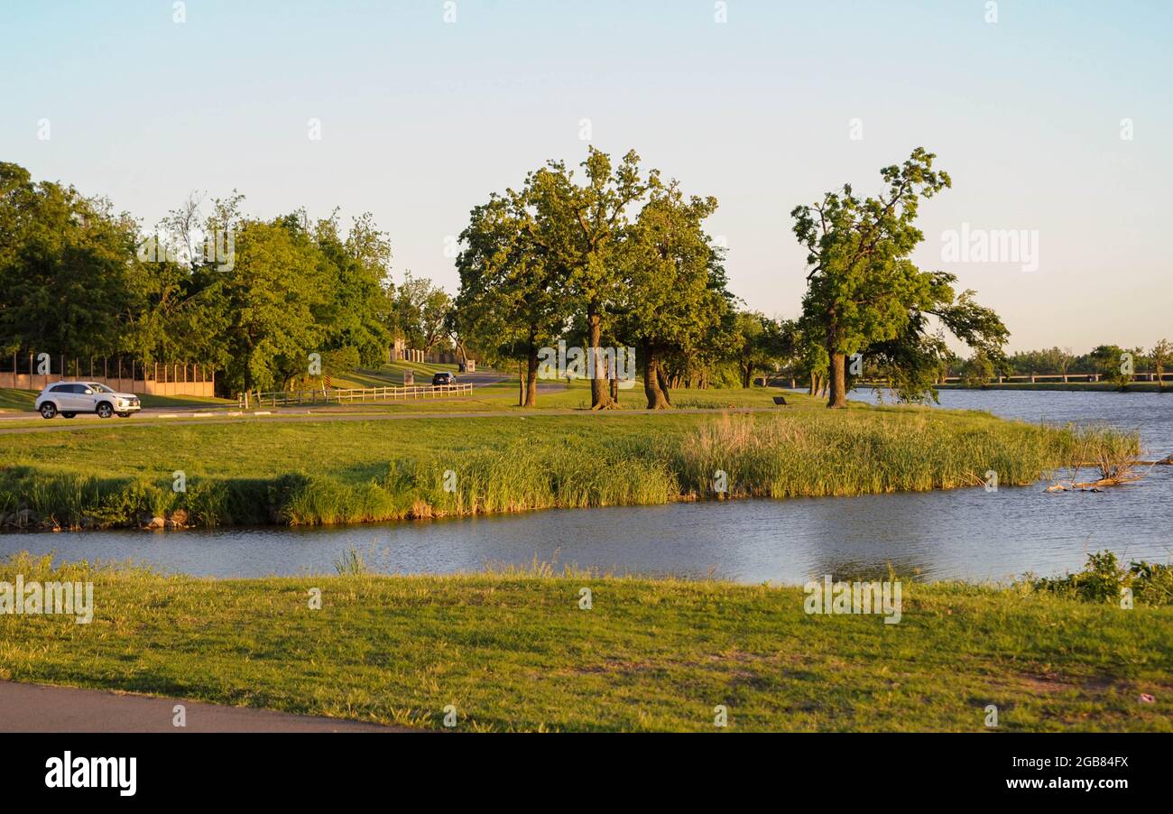 Lake Overholser und Stinchcomb Wildlife Refuge, Oklahoma City, OK. Stockfoto