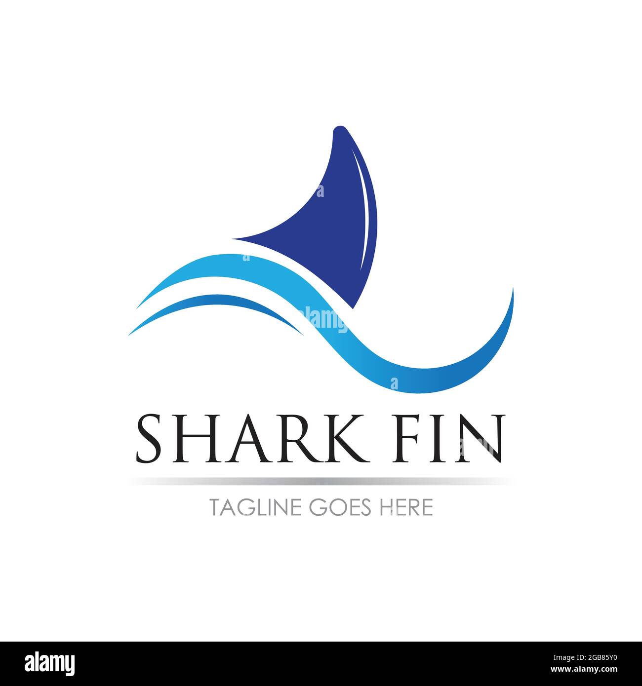 Design-Vorlage für Haifischflossen-Logo. Vektorgrafik Stock Vektor